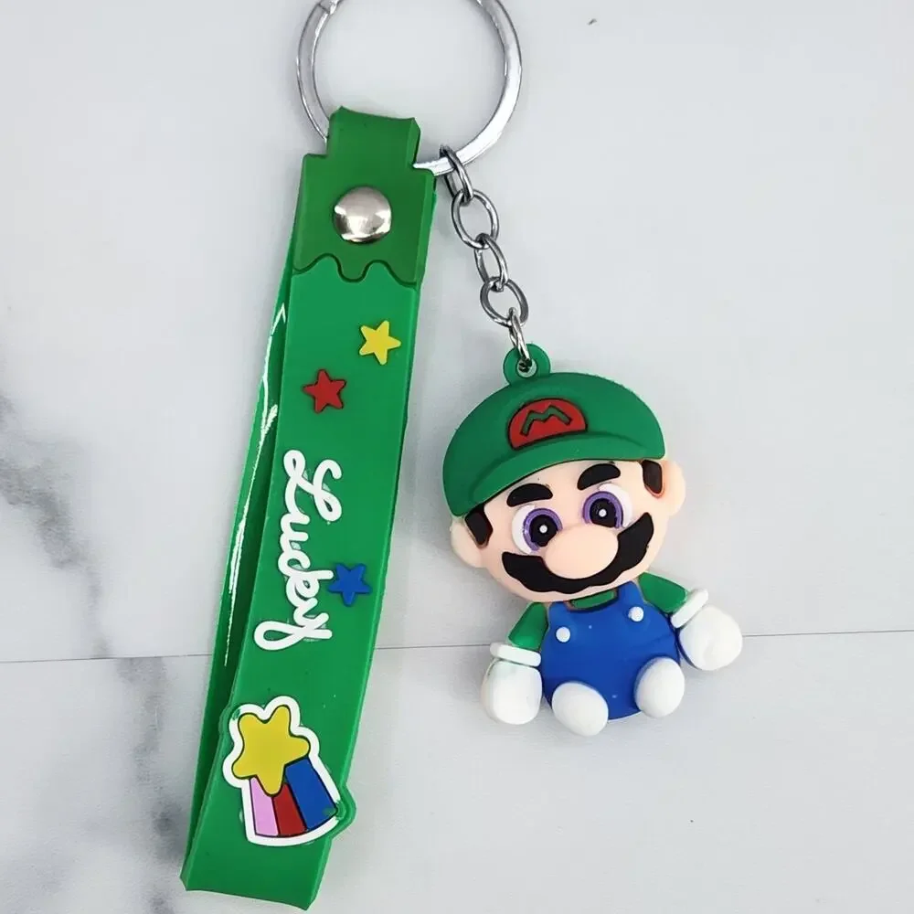 *NEW* Mario! Super Mario 3D Figure Keychain & Strap Bag Charm PVC/Silicone Green